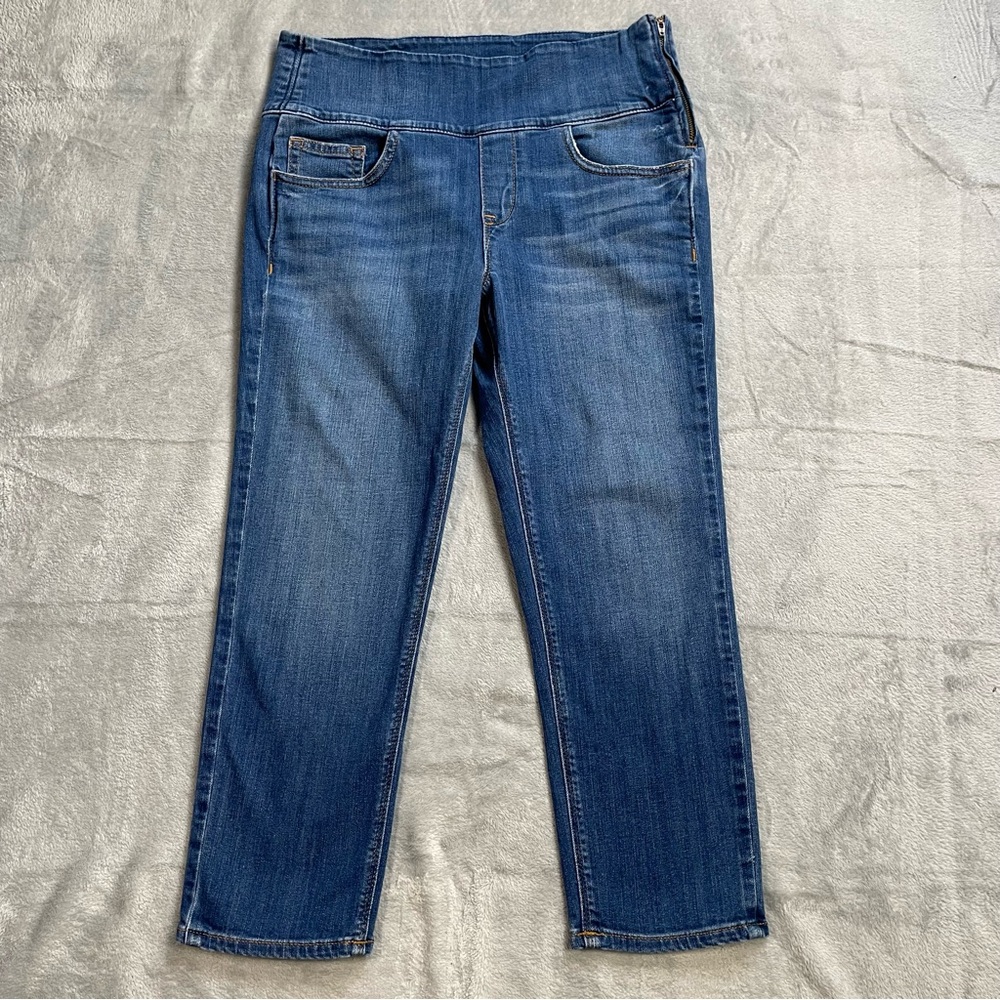 Spanx Jeans 29 Signature Capri Slimming Stretch Side Zip